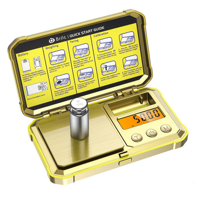 Balance de Bijoux Numérique 200g x 0.01g – Balance de Précision de Poche avec Poids d'Étalonnage de 50g