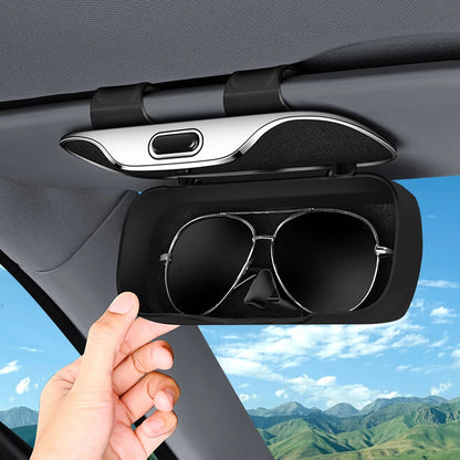 Soporte para gafas de sol para visera de coche – Estuche de almacenamiento para gafas de apertura a presión con diseño antipolvo y antirrayas