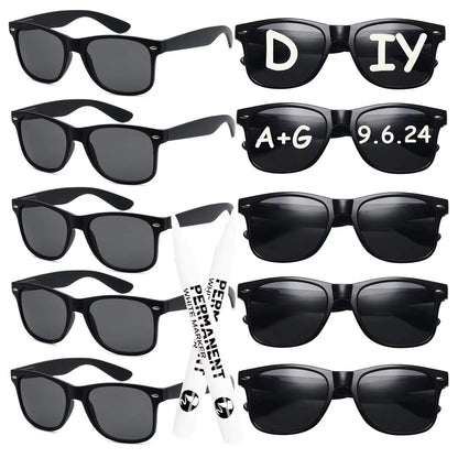 12–120PCS Personalized Heart Sunglasses with Pen – Wedding & Bachelorette Party Favors, Bridal Party Photo Props & Gifts