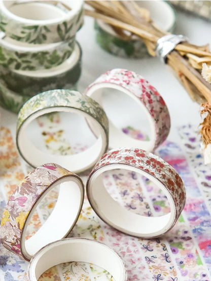 5 Rolls Romantic Flower Washi Tape Set – Cute Floral Decorative Tape for Journaling, Scrapbooking, Diary & Student DIY Crafts