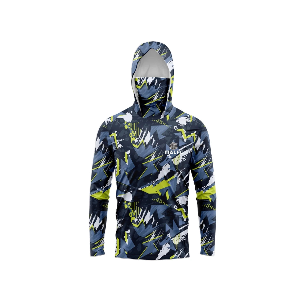 MALFC Men's Hooded Fishing Shirt – Long Sleeve UV Protection Performance Fishing Apparel for Outdoor Adventures