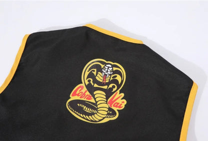 The Karate Kid Cobra Kai Cosplay Costume – Martial Arts Kimono Uniform with Headband, Taekwondo Training & Halloween Party Outfit