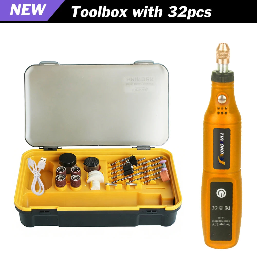 Mini Rotary Tool USB Engraver – Rechargeable Cordless Grinder Drill for DIY Carving, Polishing & Crafts