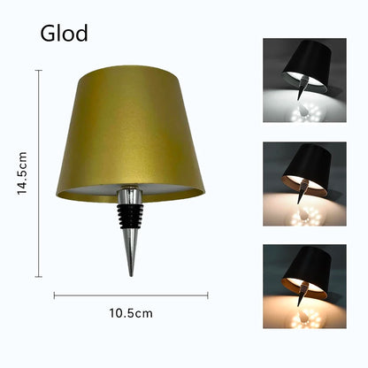 AITHEA Wireless Wine Bottle Cork Lamp – Touch Control Dimmable LED Desk Light with USB-C Charging for Home Bar Decor