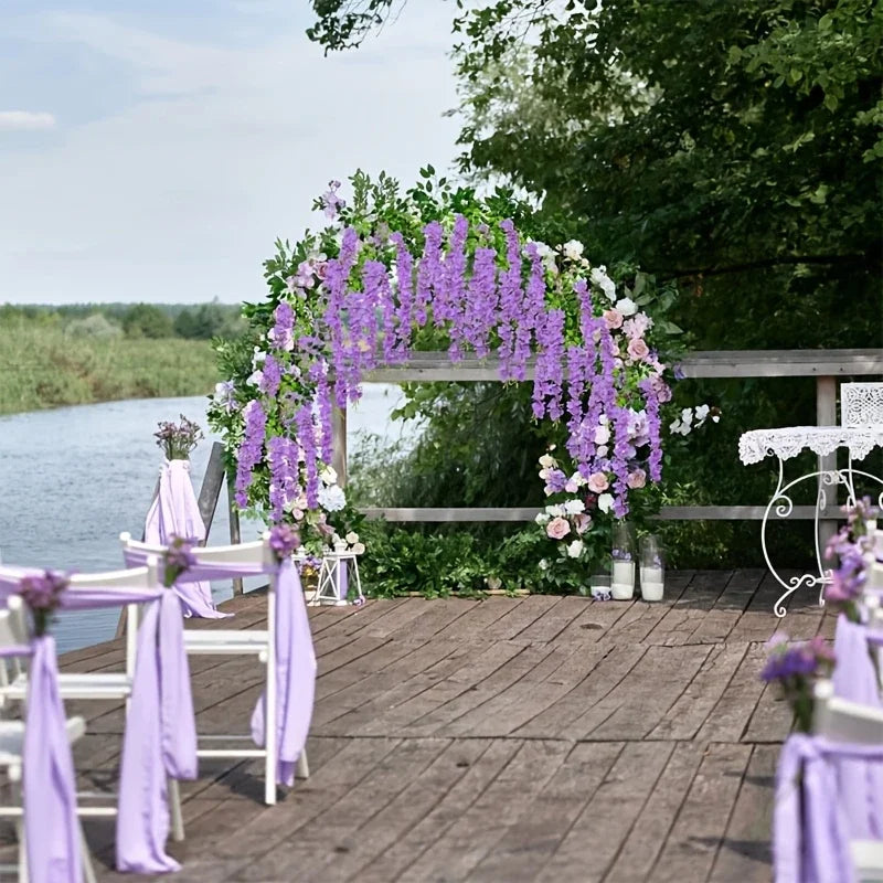 12PCS Artificial Wisteria Vine Flowers – Silk Hanging Trailing Garland for Wedding, Party & Home Decor | DIY Floral Decoration