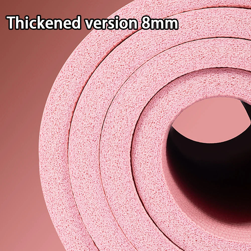 Colchoneta de Yoga NBR de 8MM – Colchoneta de Ejercicio Gruesa Antideslizante para Principiantes, Yoga en Casa, Baile, Entrenamientos de Fitness y Equipos de Entrenamiento de Suelo