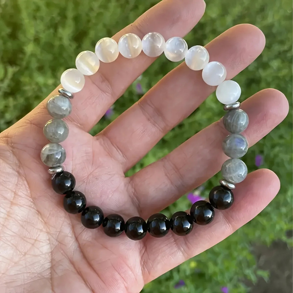 Pulsera de Cuentas de Piedra Natural – Pulsera de Cristal Simbólica para Mujeres y Hombres, Protección Espiritual, Amor Propio y Regalo de Joyería de Moda