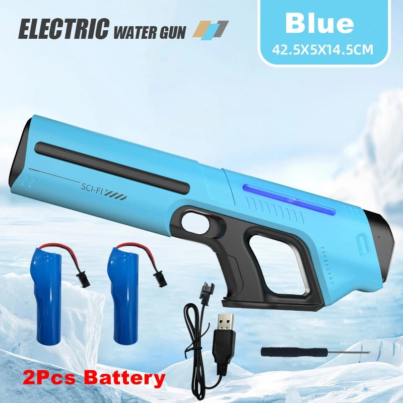 Pistolet à Eau Électrique pour Adultes – Puissant Lanceur d'Eau Automatique avec Grand Réservoir d'Eau pour Piscine d'Été, Plage et Jeux Aquatiques Extérieurs