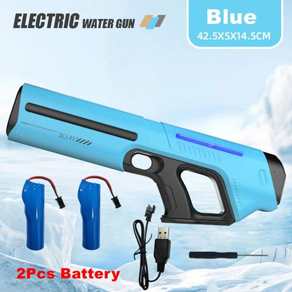 Pistolet à Eau Électrique pour Adultes – Puissant Lanceur d'Eau Automatique avec Grand Réservoir d'Eau pour Piscine d'Été, Plage et Jeux Aquatiques Extérieurs