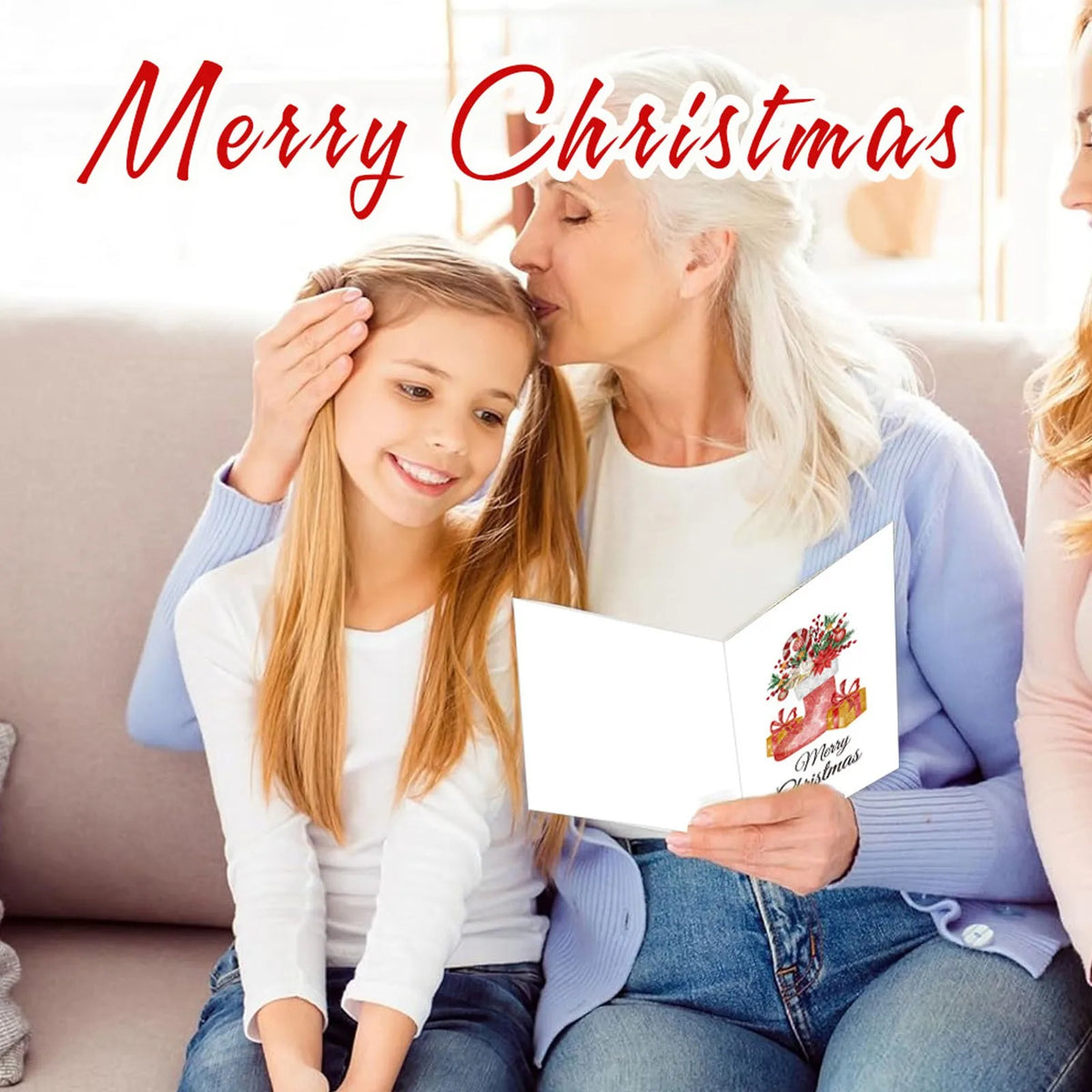 10PCS Christmas Fold Greeting Cards with Envelopes – Merry Christmas & New Year DIY Gift Cards for Xmas Party Decor