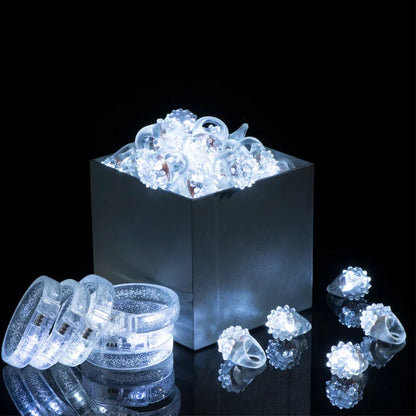 Juego de recuerdos LED para bodas – Gafas luminosas, pulseras que brillan en la oscuridad y anillos parpadeantes para bodas