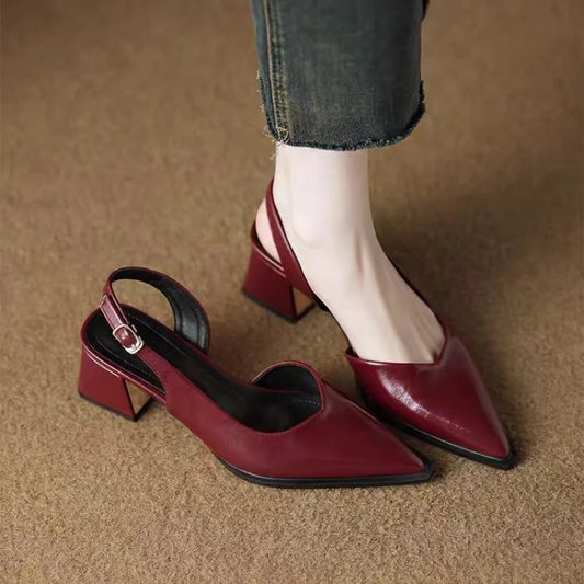 Zapatos de tacón de aguja con punta para mujer - Elegantes zapatos de vestir de tacón alto, mocasines sin cordones para oficina y fiesta