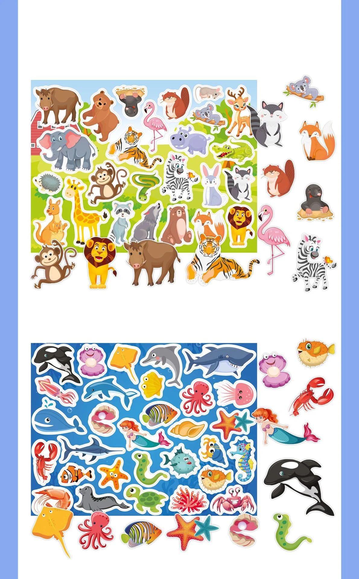 Kids Reusable Scene Sticker Book – DIY Cartoon Animal Puzzle Sticker Game, Early Learning Cognition Toy, Creative Educational Activity Gift for Children
