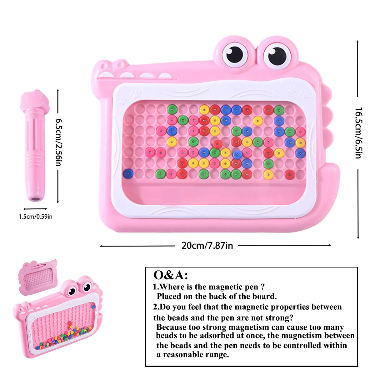Pizarra magnética de cuentas para niños – Juguete educativo Montessori para garabatear con bolígrafo de rompecabezas, juego creativo de dibujo y aprendizaje para niños de 3 a 8 años, regalo STEM interactivo