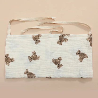 Organizador Colgante para Cuna de Bebé – Cesta de Almacenamiento para Mesita de Noche con 2 Bolsillos para Pañales, Juguetes, Ropa y Artículos Esenciales para Bebés