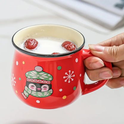 150ML Christmas Santa Claus Ceramic Mug – Cute Cartoon Coffee & Milk Cup for Kids, Office & Home, Festive Xmas Gift