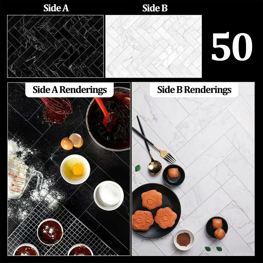 Double-Sided Wood Grain & Marble Photography Backdrop Board 57 × 87 cm – Waterproof Photo Background for Product Photography