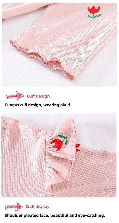 Conjunto de pijama para niños – Atuendo de dormir estampado de flores para bebés y niñas para las cuatro estaciones | Conjunto cómodo de ropa y de casa para niños