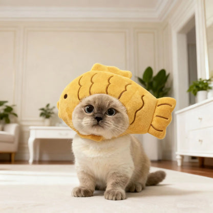 Funny Bear Cat Hat – Plush Winter Pet Head Cover for Cats & Small Dogs, Cute Warm Cosplay Costume & Dress-Up Headwear