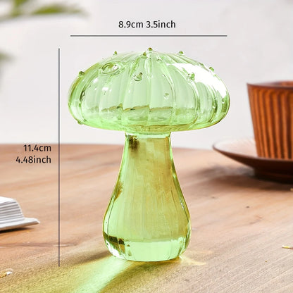 Transparent Glass Mushroom Vase – Hydroponic Planter for Flowers, Plants & Home Décor