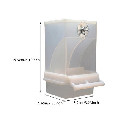 Parrot Bird Feeder – 1PC Transparent Anti-Spill Food Box, Durable Clear Feeding Device for Parrots & Small Birds