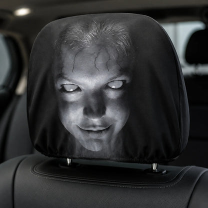 2026 Halloween Car Headrest Covers – Funny Cartoon Seat Headrest Protectors for Front Car Seats, Spooky Auto Interior Decoration