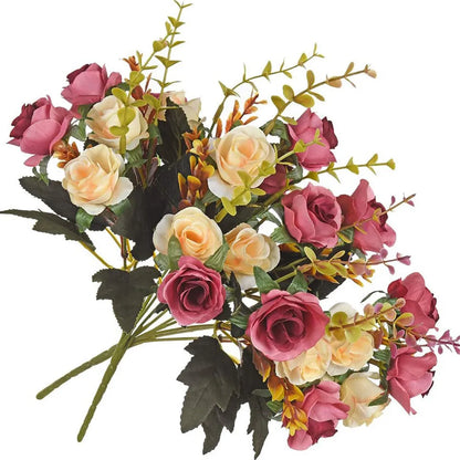 Flores de Rosas de Seda Artificial – Decoración de Ramos de Boda, Guirnaldas Florales DIY y Decoración de Pared, Arreglos para Festivales en el Hogar, Accesorios de Fotografía y Suministros para Manualidades de Scrapbooking