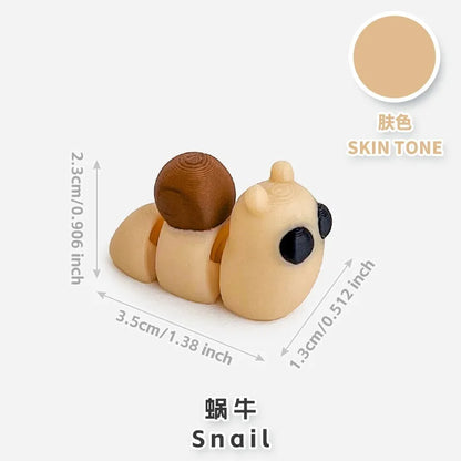 10/50 unidades de figuras de mini animales impresas en 3D – Modelos de simulación de dibujos animados móviles, juguetes coleccionables bonitos, decoración de escritorio y set de regalo de cumpleaños