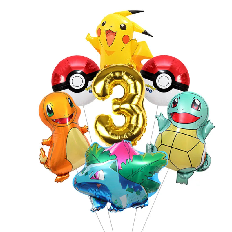 Cartoon Pikachu Shaped Foil Balloons – Aluminum Film Balloons for Indoor & Outdoor Party Decorations