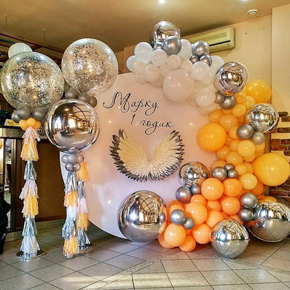 Globos metálicos redondos de aluminio 4D – Decoraciones para fiestas de cumpleaños, bodas y revelaciones de género en oro rosa y plata