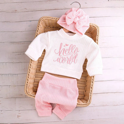 Ysteed "Hello" Embroidered Newborn Photography Prop Set – Baby Bow Sleep Cap & Cute Infant Photoshoot Accessories, HD Photo Studio Set