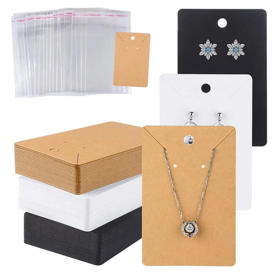 50PCS 6×9cm Blank Jewelry Display Cards for Necklaces, Earrings & Ear Studs