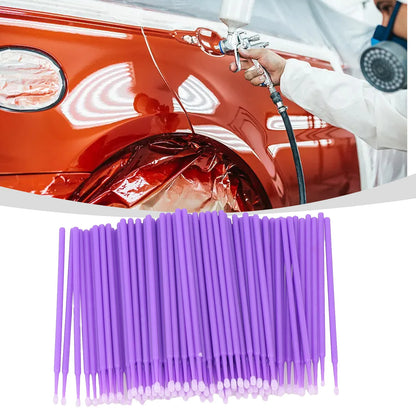 100 Unidades de Aplicadores Desechables para Retoques de Pintura – Microcepillos de Precisión para Reparación de Pintura Automotriz, Detallado, Limpieza y Manualidades