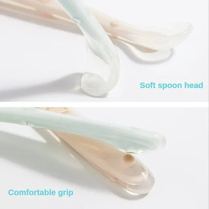 Soft Silicone Baby Feeding Spoon – Gentle Training Spoon for Infants, Toddlers & Baby-Led Weaning