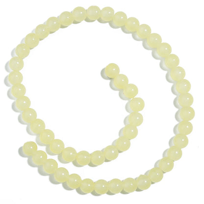 1 brin de perles de verre unies 6/8mm – Perles rondes intercalaires lâches pour la fabrication de bijoux DIY, bracelets faits main, colliers et accessoires d'artisanat