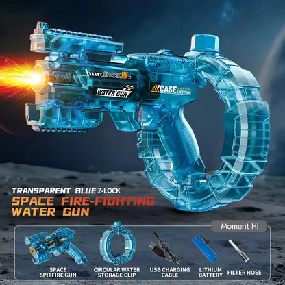 Pistola de Agua Eléctrica para Niños y Adultos – Lanza de Agua Automática de Alta Presión para la Playa, Piscina y Diversión de Verano