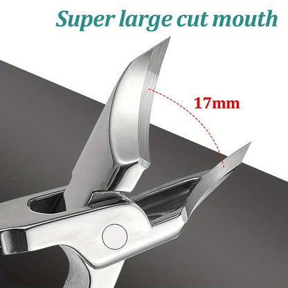 Coupe-ongles incarnés robuste en acier inoxydable – Lame ultra-tranchante inclinée à 25° avec poignée souple pour ongles épais