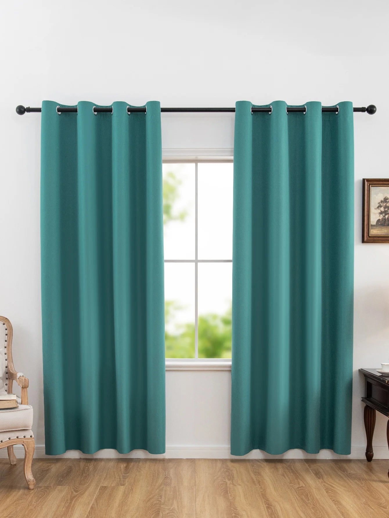 100% Blackout Grommet Curtain Panel – Total Privacy Window Drapes for Bedroom & Living Room