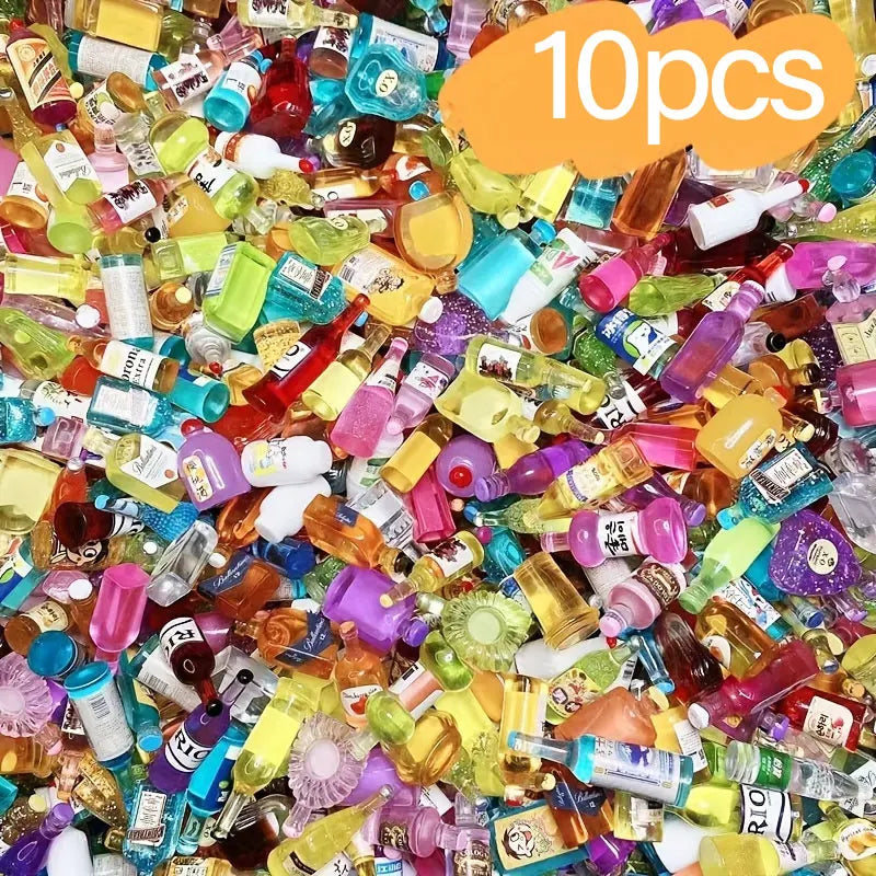 50 mini bouteilles de boisson miniatures – Décorations DIY de petites bouteilles de vin pour l'artisanat miniature et les coques de téléphone