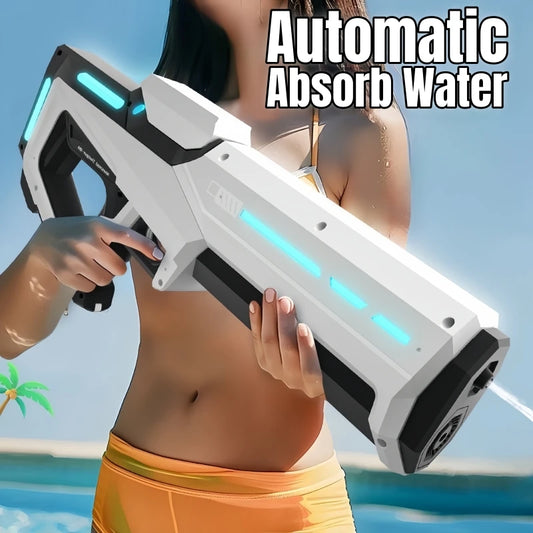 Pistola de Agua Eléctrica para Niños y Adultos – Lanza de Agua Automática de Alta Presión para la Playa, Piscina y Diversión de Verano