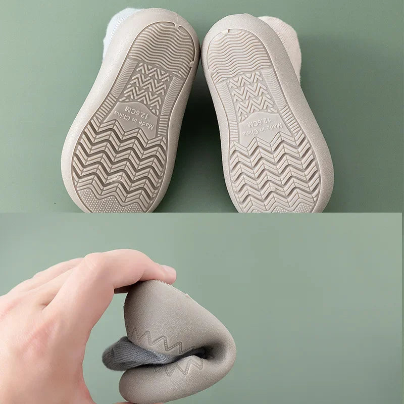 Zapatos y calcetines primeros pasos para bebés – Bonitas zapatillas de dibujos animados para bebés con suela de goma suave para niños y niñas