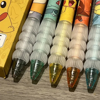 5PCS Pokémon Gel Ink Pens – Pikachu, Squirtle & Charmander Kawaii Cartoon School Stationery Set