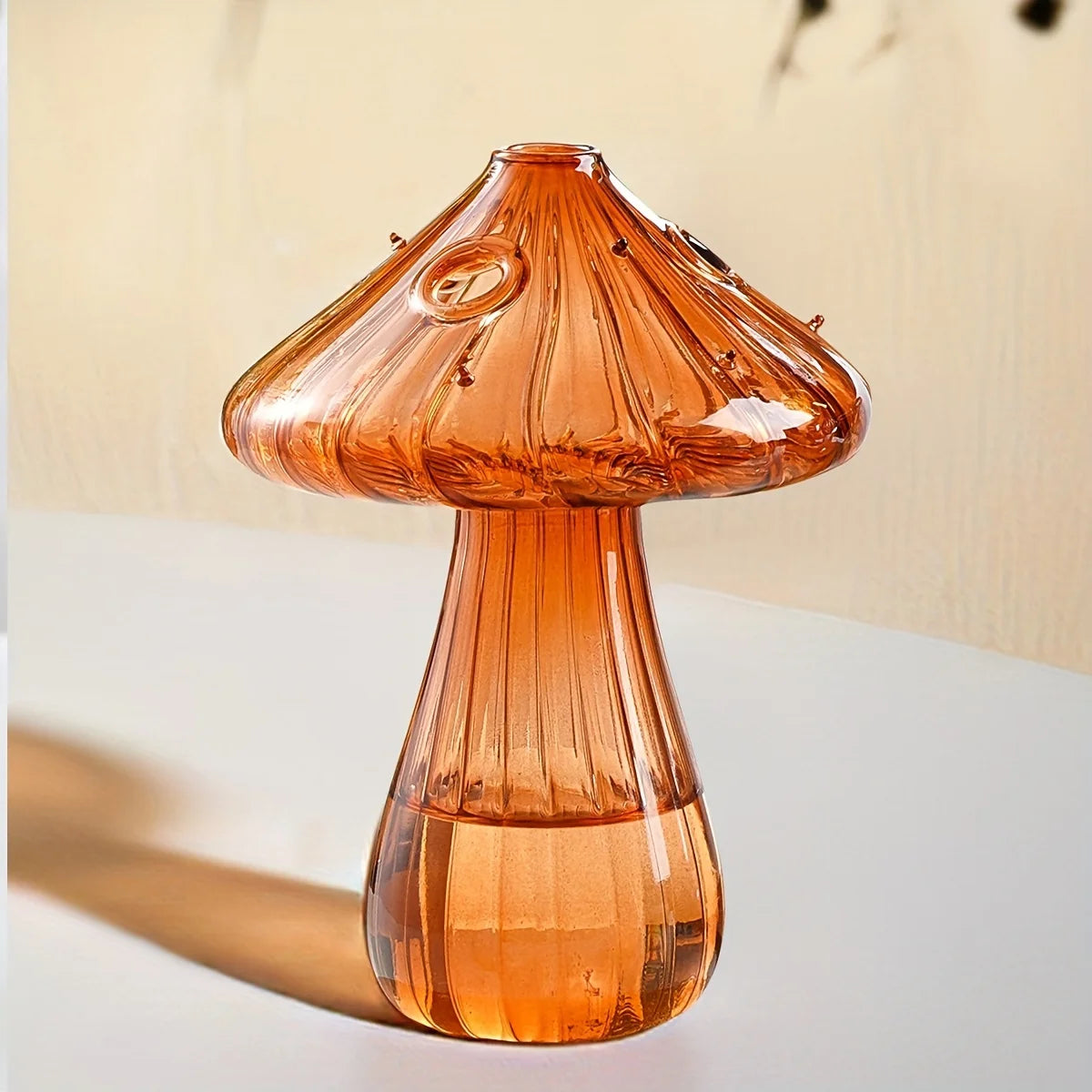 Transparent Glass Mushroom Vase – Hydroponic Planter for Flowers, Plants & Home Décor