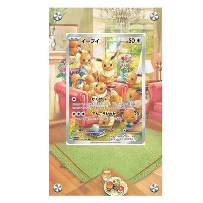 Présentoir en acrylique pour cartes Pokémon – Ronflex, Évoli, Mewtwo, Bulbizarre, Psykokwak et support de protection de style brique pour figurines