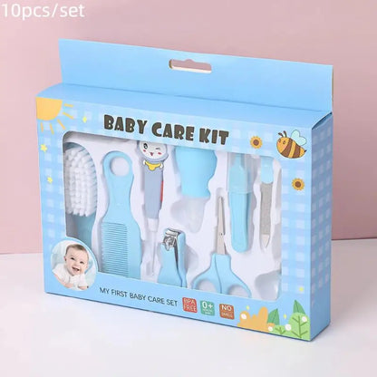 6/10PCS Baby Healthcare & Grooming Kit Newborn Essentials with Nail Clipper, Hair Brush, Toothbrush & Teether