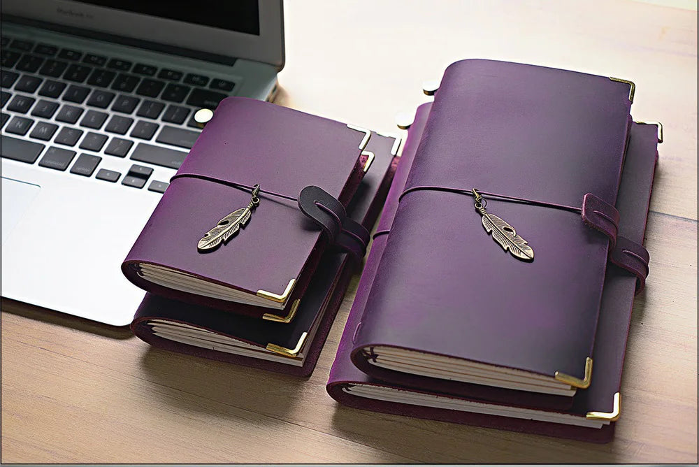 Genuine Leather Refillable Travel Journal – Handmade Retro Diary, Sketchbook & Notebook