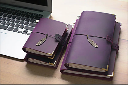 Genuine Leather Refillable Travel Journal – Handmade Retro Diary, Sketchbook & Notebook