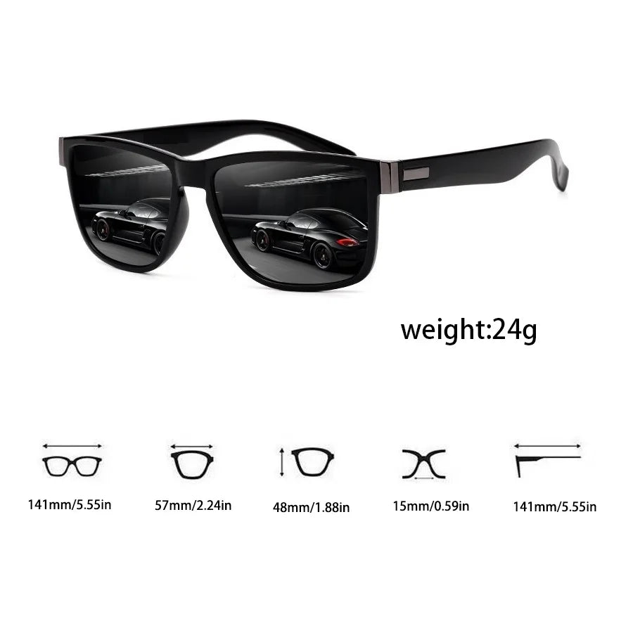 3PCS Classic Square Sunglasses – UV400 Unisex Fashion Eyewear for Men & Women, Colorful Lightweight Shades for Driving, Fishing & Outdoor Use