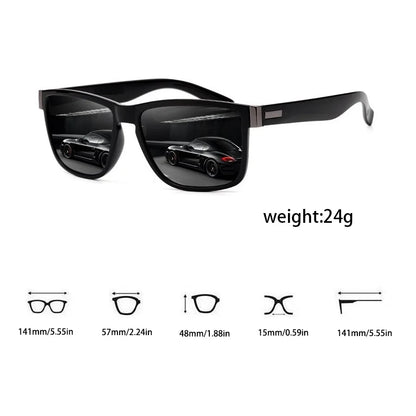 3PCS Classic Square Sunglasses – UV400 Unisex Fashion Eyewear for Men & Women, Colorful Lightweight Shades for Driving, Fishing & Outdoor Use