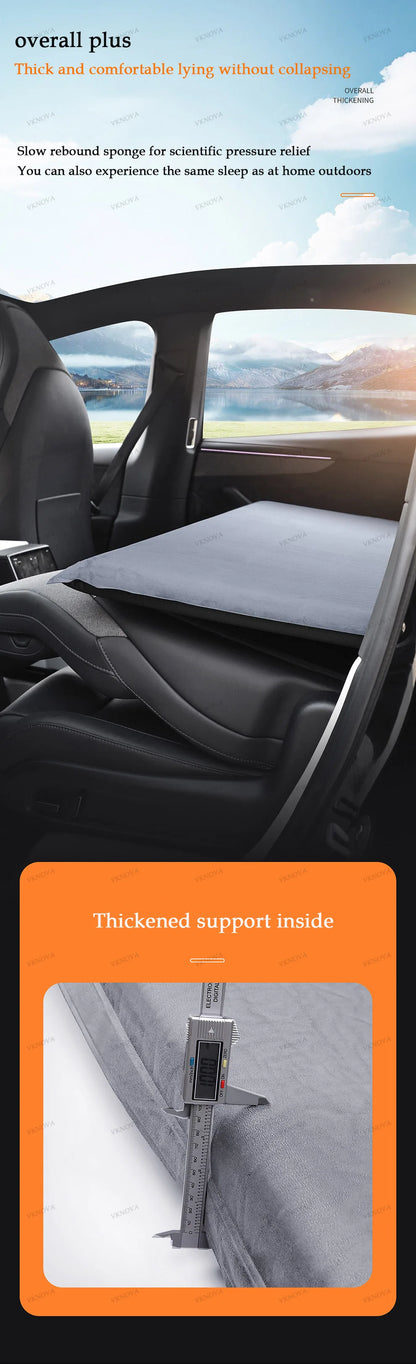 Matelas pneumatique gonflable pour Tesla Model 3 et Model Y (2017–2026) – Lit de voyage en daim pour le camping, les road trips et les aventures en plein air